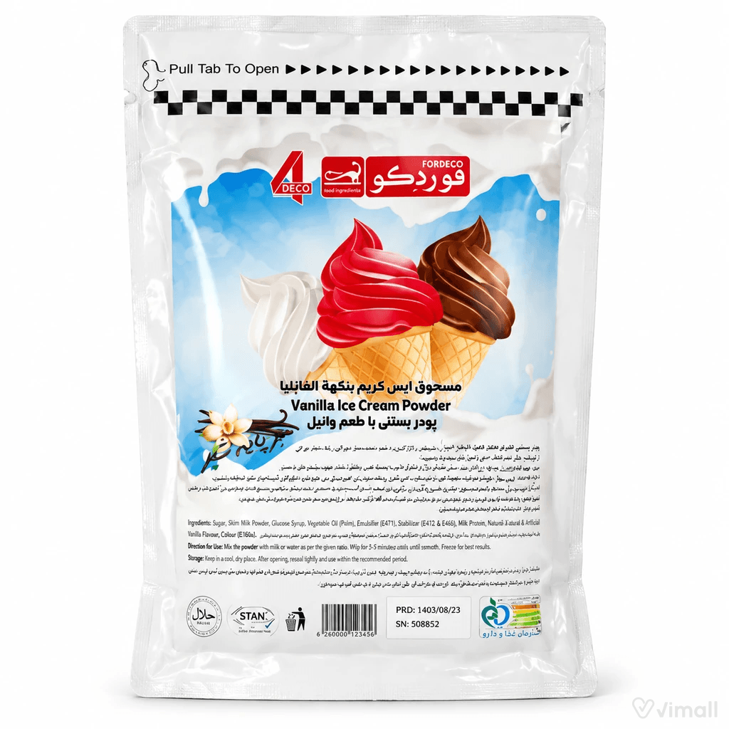 پودر بستنی وانیلی بر پایه شیر-گلدن 2 کیلویی فوردکو