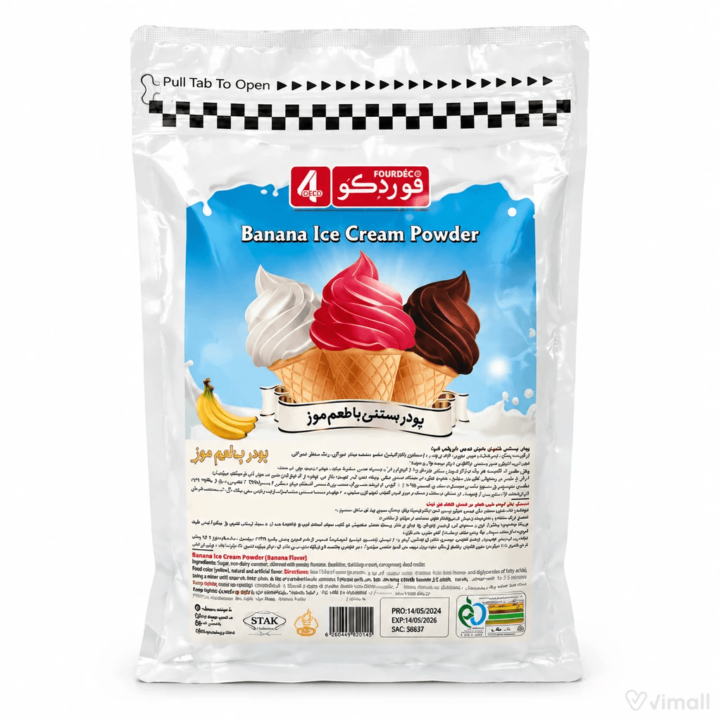 پودر بستنی موزی بر پایه آب-پریمیوم 2 کیلویی فوردکو